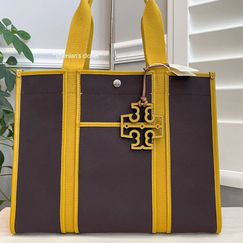 🔥NeW! Tory Burch Twill Tory Tote - Picture 4 of 13
